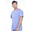 Cherokee Scrubs for Men V-Neck Top, Workwear Professionals Soft Stretch WW675(Ciel Blue)