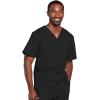 Cherokee Scrubs for Men & Women V-Neck Scrub Top with 4 Pockets, Cotton Blend Soft Stretchy Easy Care Nursing Uniform – 4725(Black)