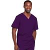 Cherokee Scrubs for Men & Women V-Neck Scrub Top with 4 Pockets, Cotton Blend Soft Stretchy Easy Care Nursing Uniform – 4725(Eggplant)