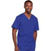 Cherokee Scrubs for Men & Women V-Neck Scrub Top with 4 Pockets, Cotton Blend Soft Stretchy Easy Care Nursing Uniform – 4725(Galaxy Blue)
