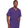 Cherokee Scrubs for Men & Women V-Neck Scrub Top with 4 Pockets, Cotton Blend Soft Stretchy Easy Care Nursing Uniform – 4725(Grape)