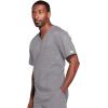 Cherokee Scrubs for Men & Women V-Neck Scrub Top with 4 Pockets, Cotton Blend Soft Stretchy Easy Care Nursing Uniform – 4725(Grey)