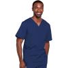 Cherokee Scrubs for Men & Women V-Neck Scrub Top with 4 Pockets, Cotton Blend Soft Stretchy Easy Care Nursing Uniform – 4725(Navy)