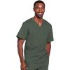 Cherokee Scrubs for Men & Women V-Neck Scrub Top with 4 Pockets, Cotton Blend Soft Stretchy Easy Care Nursing Uniform – 4725(Olive)