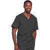 Cherokee Scrubs for Men & Women V-Neck Scrub Top with 4 Pockets, Cotton Blend Soft Stretchy Easy Care Nursing Uniform – 4725(Pewter)
