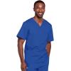 Cherokee Scrubs for Men & Women V-Neck Scrub Top with 4 Pockets, Cotton Blend Soft Stretchy Easy Care Nursing Uniform – 4725(Royal)