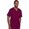 Cherokee Scrubs for Men & Women V-Neck Scrub Top with 4 Pockets, Cotton Blend Soft Stretchy Easy Care Nursing Uniform – 4725(Wine)