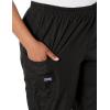 Cherokee Scrubs for Women Cargo Pant Natural Rise Tapered Pull-On Bottom with 4 Pockets , Fade Resistant Fabric – 4200(Black)