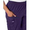 Cherokee Scrubs for Women Cargo Pant Natural Rise Tapered Pull-On Bottom with 4 Pockets , Fade Resistant Fabric – 4200(Eggplant)