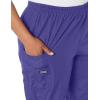 Cherokee Scrubs for Women Cargo Pant Natural Rise Tapered Pull-On Bottom with 4 Pockets , Fade Resistant Fabric – 4200(Grape)