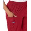 Cherokee Scrubs for Women Cargo Pant Natural Rise Tapered Pull-On Bottom with 4 Pockets , Fade Resistant Fabric – 4200(Red)