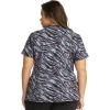 Cherokee Scrubs for Women Mock Print Wrap Scrub Top, 3 Pockets, Rib-Knit Detail, Side Vents, Medical Uniform – CK608(Wild for Tie Dye)