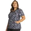 Cherokee Scrubs for Women Mock Print Wrap Scrub Top, 3 Pockets, Rib-Knit Detail, Side Vents, Medical Uniform – CK608(Wild for Tie Dye)