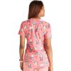 Cherokee Scrubs for Women Printed V-Neck Scrub Top with Modern Classic Fit with 2 Welt Pockets & Shirttail Hem – CK637(Calming Critters)