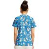 Cherokee Scrubs for Women Printed V-Neck Scrub Top with Modern Classic Fit with 2 Welt Pockets & Shirttail Hem – CK637(Care Like No Otter)
