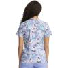 Cherokee Scrubs for Women Printed V-Neck Scrub Top with Modern Classic Fit with 2 Welt Pockets & Shirttail Hem – CK637(Chillin’ Snowmies)