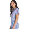 Cherokee Scrubs for Women Printed V-Neck Scrub Top with Modern Classic Fit with 2 Welt Pockets & Shirttail Hem – CK637(Dental Affirmations)