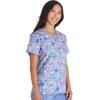 Cherokee Scrubs for Women Printed V-Neck Scrub Top with Modern Classic Fit with 2 Welt Pockets & Shirttail Hem – CK637(Dental Affirmations)