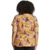 Cherokee Scrubs for Women Printed V-Neck Scrub Top with Modern Classic Fit with 2 Welt Pockets & Shirttail Hem – CK637(Happy Llamaween)