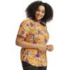 Cherokee Scrubs for Women Printed V-Neck Scrub Top with Modern Classic Fit with 2 Welt Pockets & Shirttail Hem – CK637(Happy Llamaween)