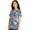 Cherokee Scrubs for Women Printed V-Neck Scrub Top with Modern Classic Fit with 2 Welt Pockets & Shirttail Hem – CK637(Herd That)