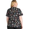Cherokee Scrubs for Women Printed V-Neck Scrub Top with Modern Classic Fit with 2 Welt Pockets & Shirttail Hem – CK637(Lab Purr-tners)