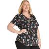 Cherokee Scrubs for Women Printed V-Neck Scrub Top with Modern Classic Fit with 2 Welt Pockets & Shirttail Hem – CK637(Lab Purr-tners)
