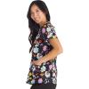 Cherokee Scrubs for Women Printed V-Neck Scrub Top with Modern Classic Fit with 2 Welt Pockets & Shirttail Hem – CK637(Ladybug Garden)