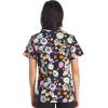 Cherokee Scrubs for Women Printed V-Neck Scrub Top with Modern Classic Fit with 2 Welt Pockets & Shirttail Hem – CK637(Ladybug Garden)