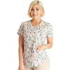 Cherokee Scrubs for Women Printed V-Neck Scrub Top with Modern Classic Fit with 2 Welt Pockets & Shirttail Hem – CK637(Painted Pop)