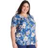 Cherokee Scrubs for Women Printed V-Neck Scrub Top with Modern Classic Fit with 2 Welt Pockets & Shirttail Hem – CK637(Prairie Paisley)