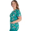 Cherokee Scrubs for Women Printed V-Neck Scrub Top with Modern Classic Fit with 2 Welt Pockets & Shirttail Hem – CK637(Safari Fun)