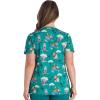 Cherokee Scrubs for Women Printed V-Neck Scrub Top with Modern Classic Fit with 2 Welt Pockets & Shirttail Hem – CK637(Safari Fun)