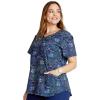 Cherokee Scrubs for Women Printed V-Neck Scrub Top with Modern Classic Fit with 2 Welt Pockets & Shirttail Hem – CK637(Snow Bunny Like U)