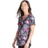 Cherokee Scrubs for Women Printed V-Neck Scrub Top with Modern Classic Fit with 2 Welt Pockets & Shirttail Hem – CK637(Spice of Life)