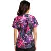 Cherokee Scrubs for Women V-Neck Printed Scrub Top Modern Classic Fit with 3 Pockets, Shaping Darts & Side Vents – CK664(Brilliant Botanicals)