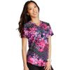 Cherokee Scrubs for Women V-Neck Printed Scrub Top Modern Classic Fit with 3 Pockets, Shaping Darts & Side Vents – CK664(Brilliant Botanicals)
