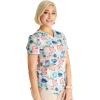 Cherokee Scrubs for Women V-Neck Printed Scrub Top Modern Classic Fit with 3 Pockets, Shaping Darts & Side Vents – CK664(Care for the Cause)