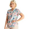 Cherokee Scrubs for Women V-Neck Printed Scrub Top Modern Classic Fit with 3 Pockets, Shaping Darts & Side Vents – CK664(Care for the Cause)