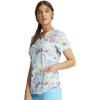 Cherokee Scrubs for Women V-Neck Printed Scrub Top Modern Classic Fit with 3 Pockets, Shaping Darts & Side Vents – CK664(Go With the Float)
