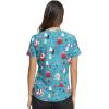 Cherokee Scrubs for Women V-Neck Printed Scrub Top Modern Classic Fit with 3 Pockets, Shaping Darts & Side Vents – CK664(Happy Holidogs)