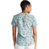 Cherokee Scrubs for Women V-Neck Printed Scrub Top Modern Classic Fit with 3 Pockets, Shaping Darts & Side Vents – CK664(Pool Paw-rty)