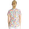 Cherokee Scrubs for Women V-Neck Printed Scrub Top Modern Classic Fit with 3 Pockets, Shaping Darts & Side Vents – CK664(Sweet Vibes)