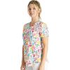 Cherokee Scrubs for Women V-Neck Printed Scrub Top Modern Classic Fit with 3 Pockets, Shaping Darts & Side Vents – CK664(Sweet Vibes)