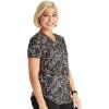 Cherokee Scrubs for Women V-Neck Printed Scrub Top Modern Classic Fit with 3 Pockets, Shaping Darts & Side Vents – CK664(Sweetheart Geo)