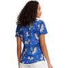 Cherokee Scrubs for Women V-Neck Printed Top Modern Classic Fit with 3 Pockets, Knit Details & Side Vents CK678(Born to Stand Out)