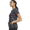 Cherokee Scrubs for Women V-Neck Printed Top Modern Classic Fit with 3 Pockets, Knit Details & Side Vents CK678(Checker Dots)