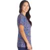 Cherokee Scrubs for Women V-Neck Printed Top Modern Classic Fit with 3 Pockets, Knit Details & Side Vents CK678(One in a Medallion)