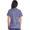 Cherokee Scrubs for Women V-Neck Printed Top Modern Classic Fit with 3 Pockets, Knit Details & Side Vents CK678(One in a Medallion)