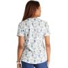 Cherokee Scrubs for Women V-Neck Printed Top Modern Classic Fit with 3 Pockets, Knit Details & Side Vents CK678(Owl Together Now)